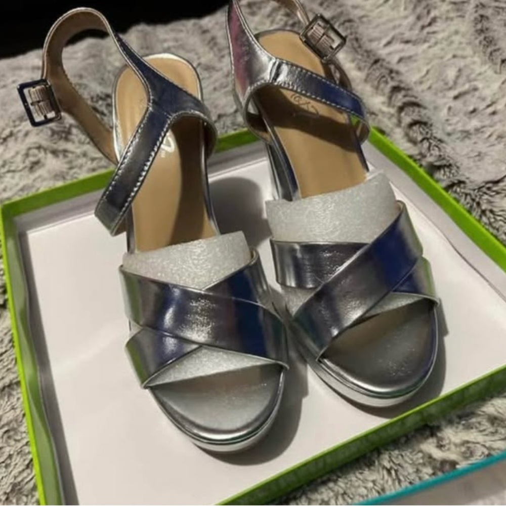 Silver Strappy Women's Sandals